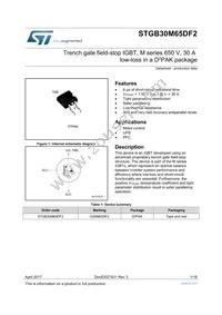 STGB30M65DF2 Datasheet Cover