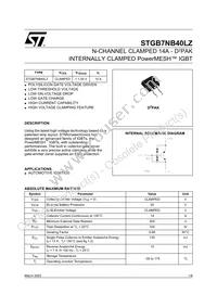 STGB7NB40LZT4 Datasheet Cover