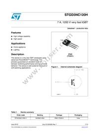 STGD3NC120H-1 Datasheet Cover