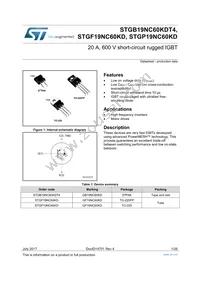 STGF19NC60KD Datasheet Cover