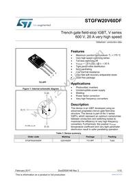 STGFW20V60DF Datasheet Cover