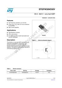 STGFW30NC60V Datasheet Cover