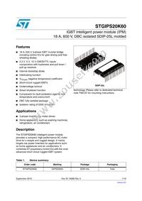 STGIPS20K60 Datasheet Cover