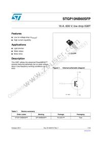 STGP10NB60SFP Datasheet Cover