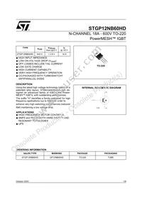 STGP12NB60HD Datasheet Cover