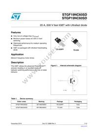 STGP19NC60SD Datasheet Cover