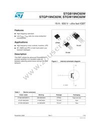 STGP19NC60W Cover