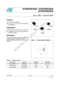 STGP30NC60W Datasheet Cover