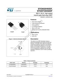 STGW20H60DF Datasheet Cover