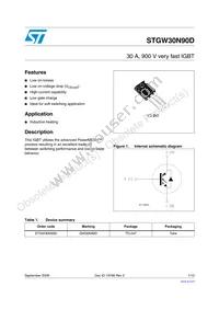 STGW30N90D Datasheet Cover