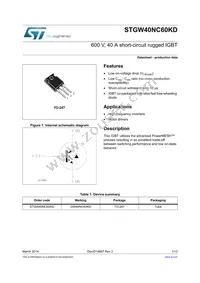 STGW40NC60KD Datasheet Cover