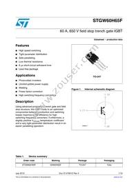 STGW60H65F Datasheet Cover