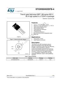 STGW80H65DFB-4 Datasheet Cover