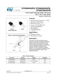 STGW80H65FB Datasheet Cover