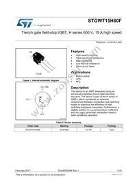 STGWT15H60F Datasheet Cover