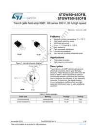 STGWT80H65DFB Datasheet Cover