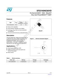 STGY40NC60VD Datasheet Cover