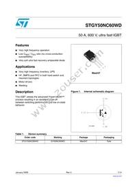 STGY50NC60WD Datasheet Cover