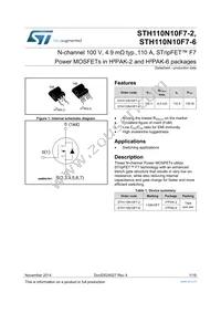 STH110N10F7-6 Datasheet Cover