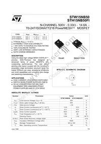 STH15NB50FI Datasheet Cover