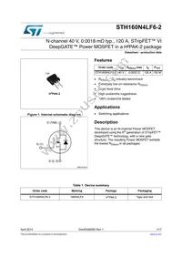 STH160N4LF6-2 Datasheet Cover