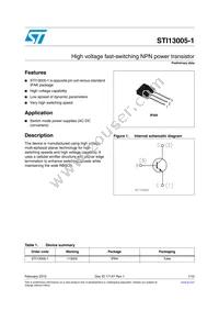 STI13005-1 Datasheet Cover