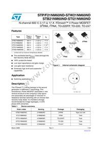 STI21NM60ND Datasheet Cover