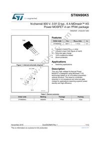 STI6N90K5 Datasheet Cover