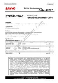STK681-210-E Datasheet Cover