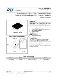 STL12N65M2 Datasheet Cover