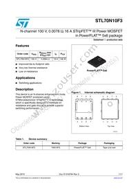 STL70N10F3 Datasheet Cover