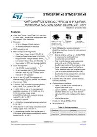 STM32F301C6T6TR Datasheet Cover