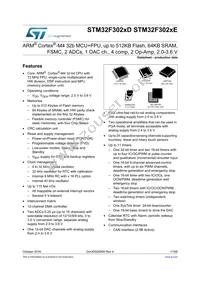 STM32F302RET7 Datasheet Cover