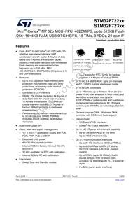 STM32F723ZET7 Datasheet Cover