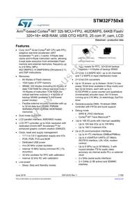 STM32F750V8T6 Datasheet Cover