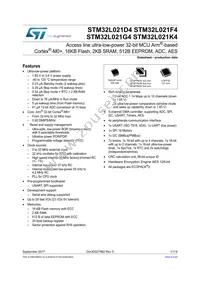 STM32L021D4P7TR Datasheet Cover