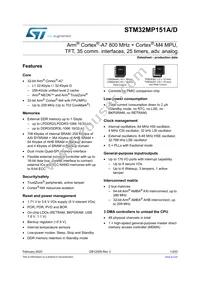 STM32MP151AAA3 Datasheet Cover