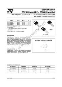 STP11NM60A Datasheet Cover