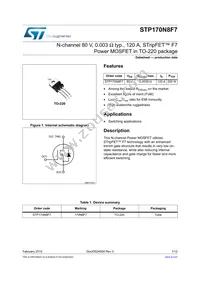 STP170N8F7 Datasheet Cover