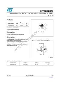 STP180N10F3 Datasheet Cover