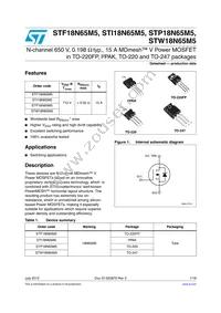 STP18N65M5 Datasheet Cover