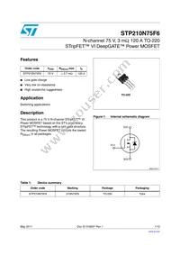 STP210N75F6 Datasheet Cover