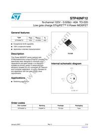 STP40NF12 Datasheet Cover