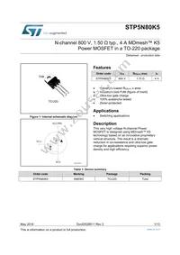 STP5N80K5 Datasheet Cover