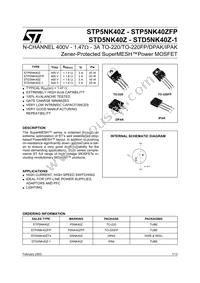 STP5NK40Z Datasheet Cover