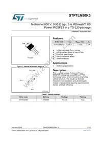 STP7LN80K5 Datasheet Cover