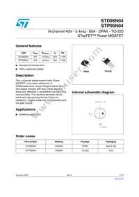 STP95N04 Datasheet Cover