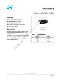 STPS0540ZY Datasheet Cover