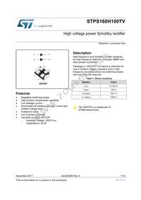 STPS160H100TV Datasheet Cover