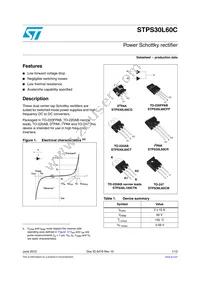 STPS30L60CFP Datasheet Cover